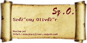 Szécsy Olivér névjegykártya