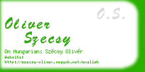 oliver szecsy business card