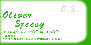 oliver szecsy business card